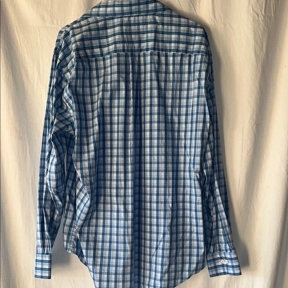 Peter Millar Men's Blue and White Plaid Shirt - Picture 5 of 7